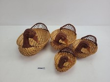 4x Körbe geflochten Bast